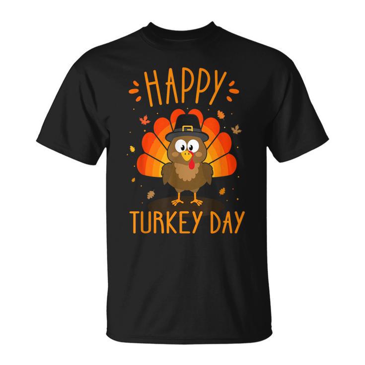 Thanksgiving Family Dinner With Happy Turkey Day Tshirt