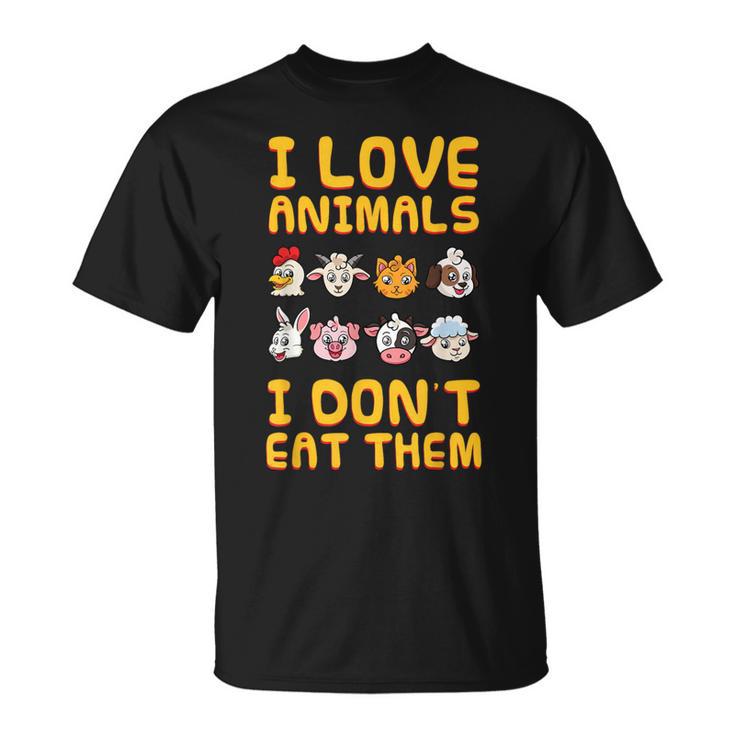 I Love Animals I Don't Eat Them Funny Tshirt