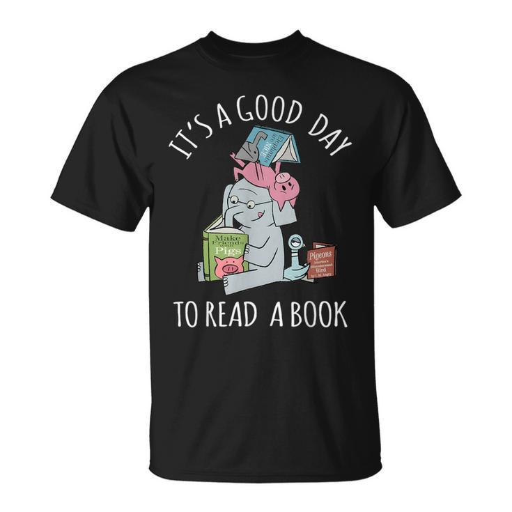 Its A Good Day To Read Book Lover Cute Pig And Elephant Funny Tshirt